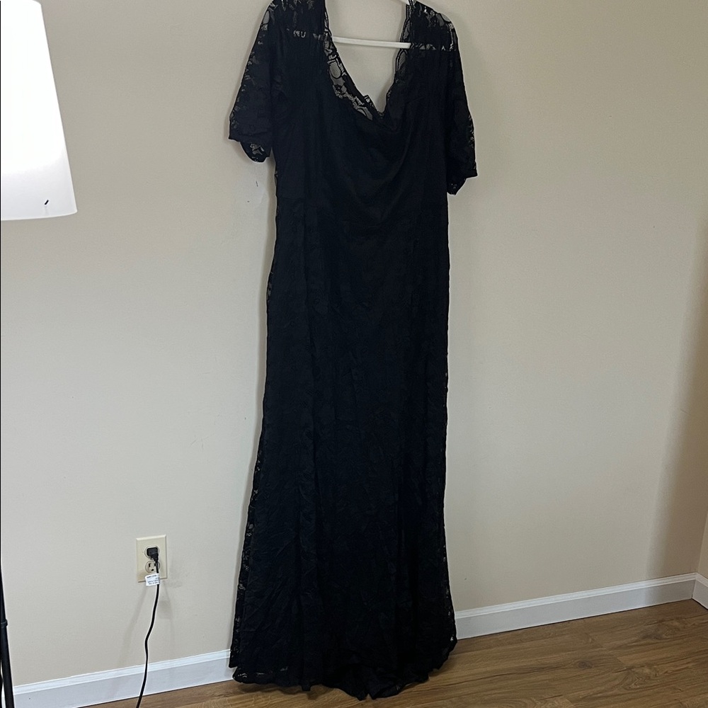 Torrid Black Lace Maxi Dress with train